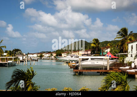 Villas, Jolly Harbour Marina, Antigua Stock Photo