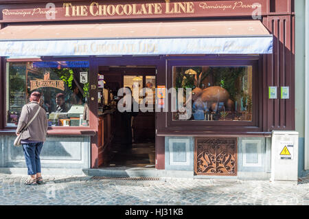 The Chocolate Line chocolate shop, Bruges, Belgium Stock Photo