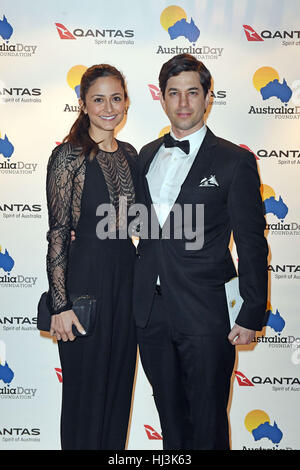 Adam Garcia and his wife Nathalia Chubin arrive at the Australia Day ...