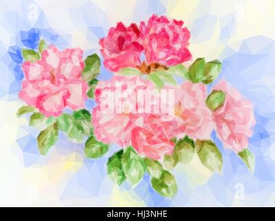 Floral Low Poly Pattern Stock Vector