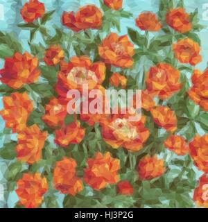 Floral Low Poly Pattern Stock Vector