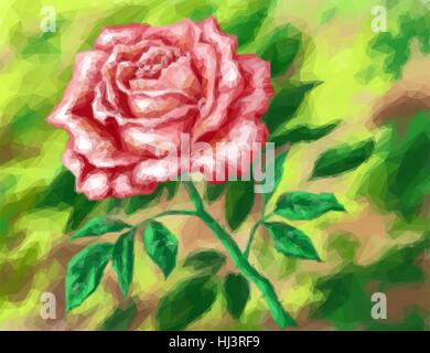 Flower Rose, Low Poly Stock Vector