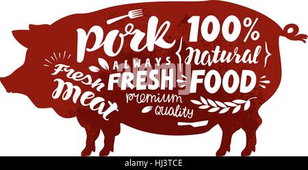 Pig symbol. Meat, pork vector illustration Stock Vector