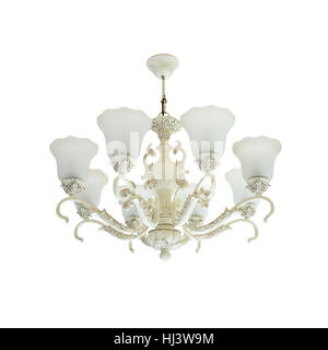 Vintage Luxury Chandelier made in France isolated on white background Stock Photo