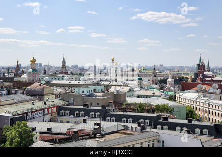 Towers and Roofs of the Buildings in the Historical Center of Moscow City. Cityscapes of Moscow, Russia. Stock Photo