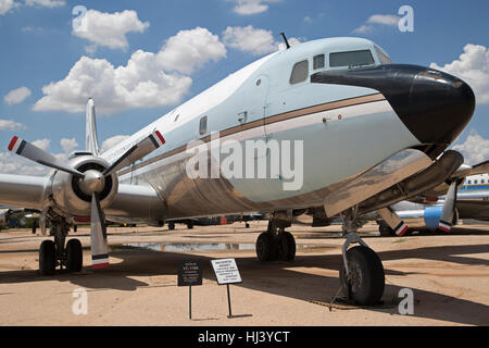 Airforce One, former presidential aircraft used by presidents Kennedy and Johnson 1961-1965 on display at Pima Air & Space Museum Stock Photo