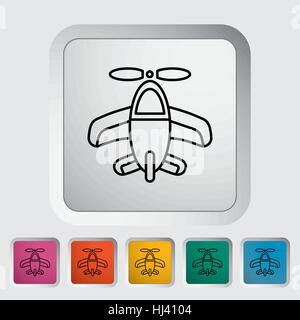 Airplane toy thin line flat vector related icon set for web and mobile applications. It can be used as - logo, pictogram, icon, infographic element. V Stock Vector