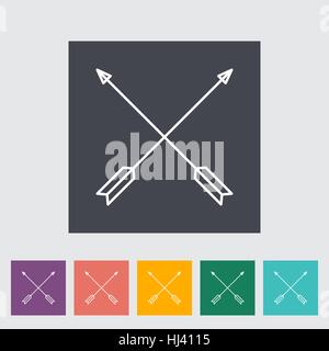 Arows outline icon on the button. Vector illustration. Stock Vector