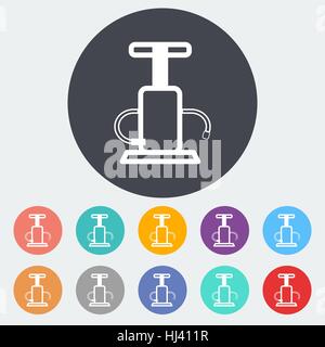 Pump. Single flat icon on the circle. Vector illustration. Stock Vector
