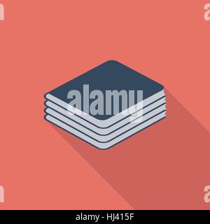 Book icon. Flat vector related icon with long shadow for web and mobile applications. It can be used as - logo, pictogram, icon, infographic element.  Stock Vector