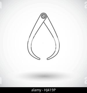 Calipers. Single flat icon on white background. Vector illustration. Stock Vector