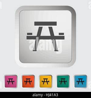 Camping table. Single icon. Vector illustration. Stock Vector