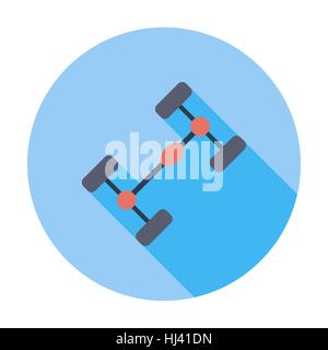 Chassis car. Single flat color icon. Vector illustration. Stock Vector