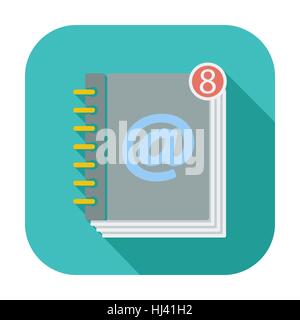 Contact book. Single flat color icon. Vector illustration. Stock Vector