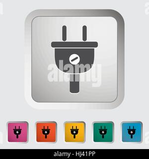 Electrical plug. Single icon. Vector illustration. Stock Vector