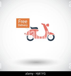 Free Delivery. Single flat icon on white background. Vector illustration. Stock Vector
