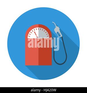Gas station. Single flat color icon. Vector illustration. Stock Vector