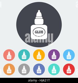 Glue. Single flat icon on the circle. Vector illustration. Stock Vector