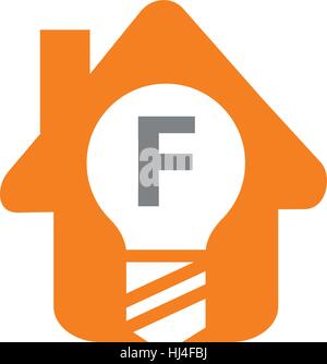Smart Home Initial F Stock Vector