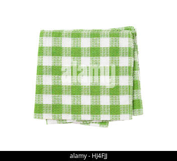 green and white checkered dish towel Stock Photo