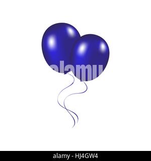 Blue festive balloons vector illustration on a white background Stock Vector
