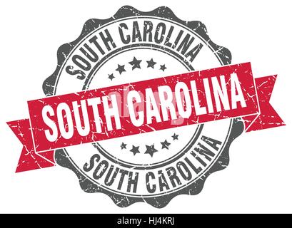 South Carolina round ribbon seal Stock Vector