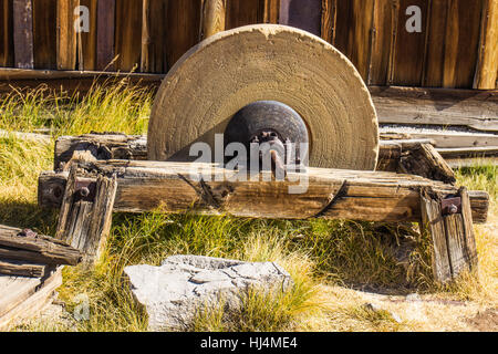 Old Stone Grinding Wheel Used For Sharpening Stock Photo