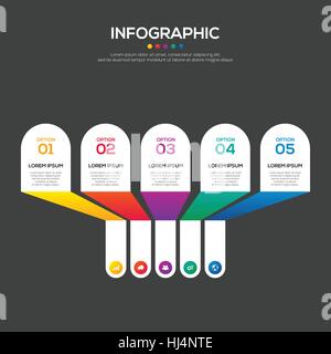 5 options infographic business report template layout design element ...