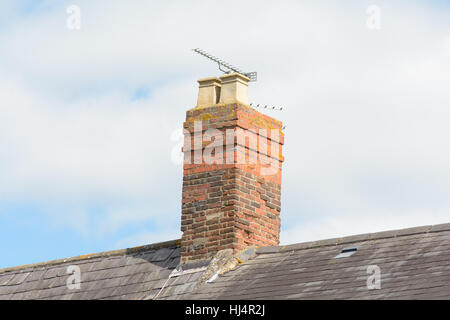Chimney stack on Victorian style property Stock Photo