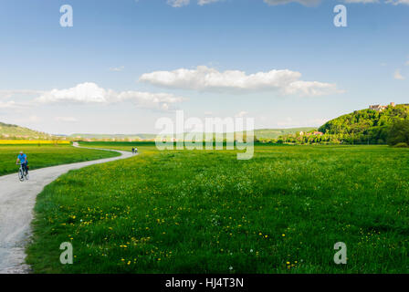 Hammelburg: Valley of the Franconian Saale, view to the castle Saaleck, Unterfranken, Lower Franconia, Bayern, Bavaria, Germany Stock Photo