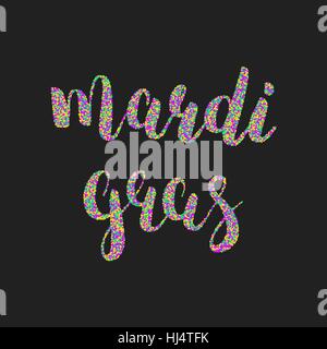 Mardi Gras calligraphic lettering. Fat tuesday typography Stock Vector