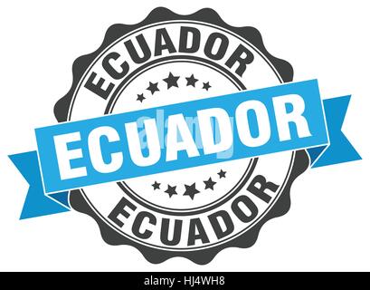 Ecuador round ribbon seal Stock Vector