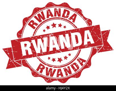 Rwanda round ribbon seal Stock Vector