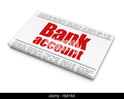 Currency concept: newspaper headline Bank Account Stock Photo
