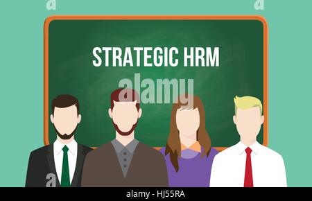 HRM Human Resource Management Vector Illustration with System Managing ...