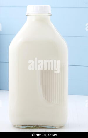 Delicious, nutritious and fresh half gallon Milk Bottle. Stock Photo