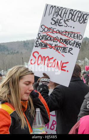 Augusta, Maine, USA. 21st Jan, 2017. Women’s March on Maine rally in front of the Maine State Capitol. The March on Maine is a sister rally to the Women’s March on Washington. Credit: Jennifer Booher/Alamy Live News Stock Photo