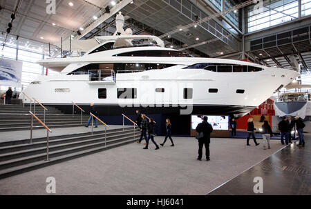 Dusseldorf, Germany. 20th January, 2017. boot Duesseldorf 2017 - the worlds biggest yachting and water sports exhibition. Star is the super yacht Princess 30M. It is the largest and most expensive yacht at the fair. Stock Photo