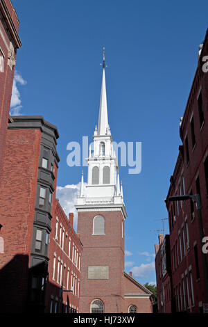 The spire of Old North Church in Boston, Massachusetts, United States. Stock Photo