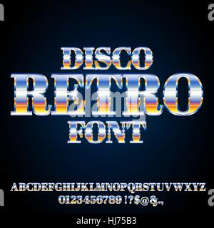 Retro Metal Font Stock Vector