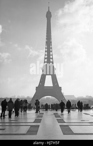 Paris, Eiffel Tower view from Trocadero,picture stylized image Stock Photo