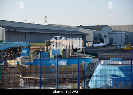 Sunseeker factory, Portland,Dorset,UK Stock Photo