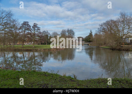 A picture of Boatslide weir on the River Ouse near the Embankment in Bedford Stock Photo