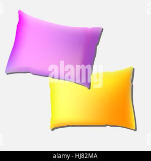 Pillows of assorted colours illustration. on white background. Stock Vector