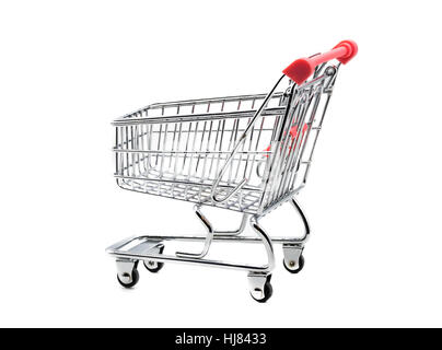 Empty shopping trolley isolated on white Stock Photo
