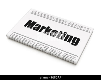 Advertising concept: newspaper headline Marketing Stock Photo