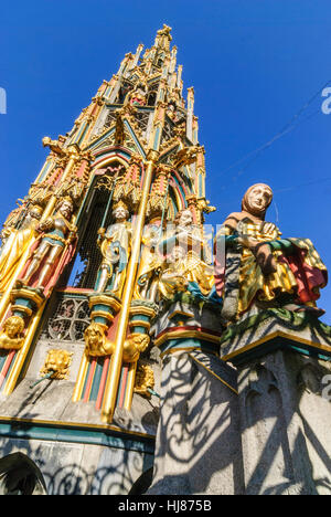 Nürnberg, Nuremberg: Old town; Main market; Beautiful fountain, Mittelfranken, Middle Franconia, Bayern, Bavaria, Germany Stock Photo