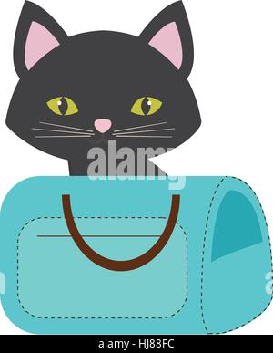 blue pet carrier bag travel vector illustration eps 10 Stock Vector