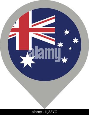 australian flag pin map location vector illustration eps 10 Stock Vector