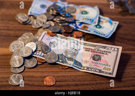 Assorted American currency Stock Photo